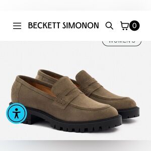 Beckett Simonon Women’s Georgia Loafers in Taupe Suede. Never worn brand new.